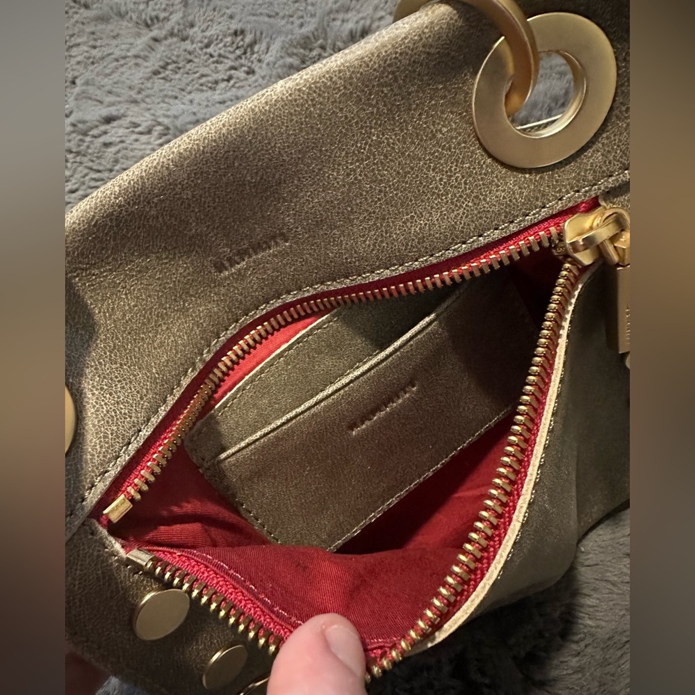 Hammitt Tony Small Crossbody in Pewter/Brushed Gold Red Zip - Picture 10 of 15